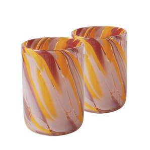 Desert Flower Swirl Large Tumbler Glass - 2 Pack